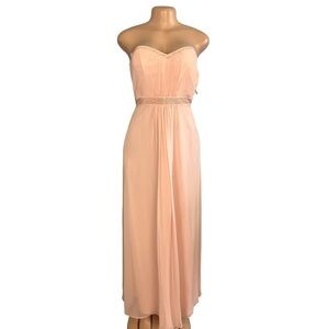Ted Baker Pastel Pink Silk Strapless Gown